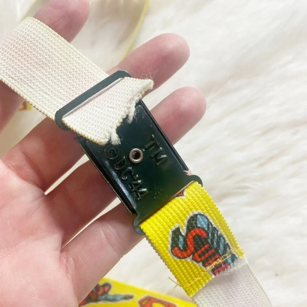 Vintage 1971 Kid's Superman Elastic Belt DC Comics Metal Buckle